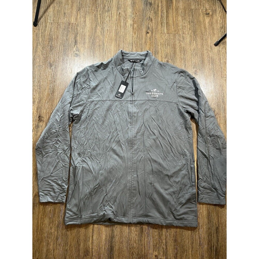 NEW Travis Mathew Newport Full Zip Jacket Men XL Gray Pockets Mock Golf